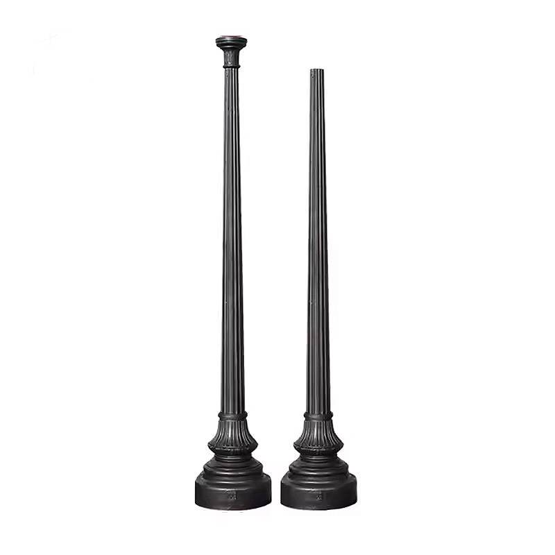 HS-L014 Cast Iron Street Light Pole | Traditional Tiered Design for Historic & Urban Area, Cast Iron Pole 