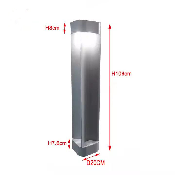 HS-L024: Modern Square LED Lawn Light for Gardens & Public Spaces,  Aluminum Lawn Light 