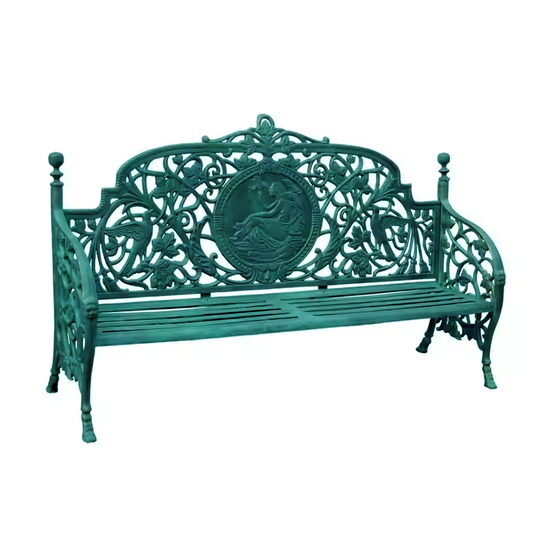 Outdoor Cast Aluminum Bench for Garden HS-B014, Cast Aluminum Bench