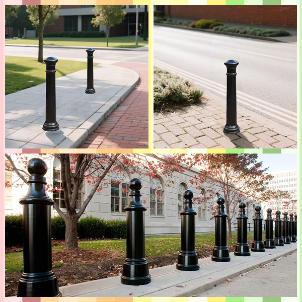 Commercial Grade Cast Iron Bollards for Shopping Center Protection
