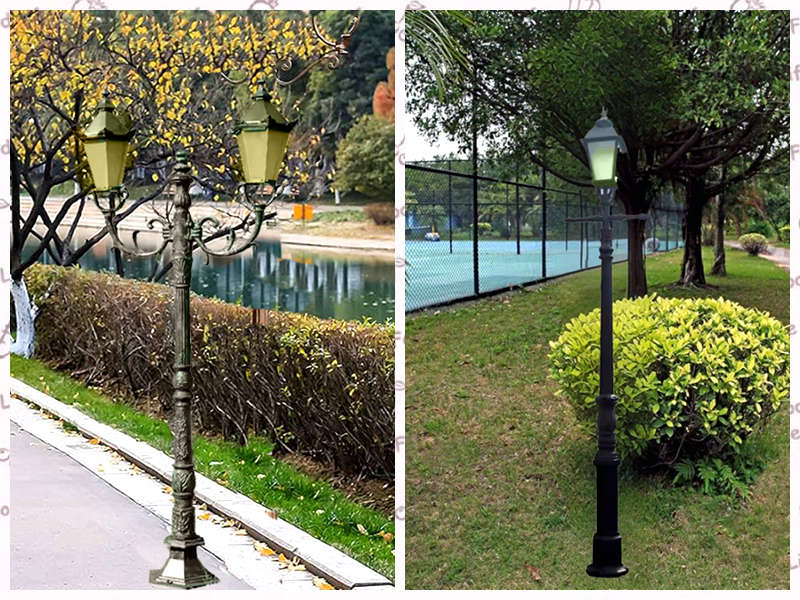 Case Study: 3.6m Antique Cast Iron Outdoor Lamp Posts by Lowes Design for Garden
