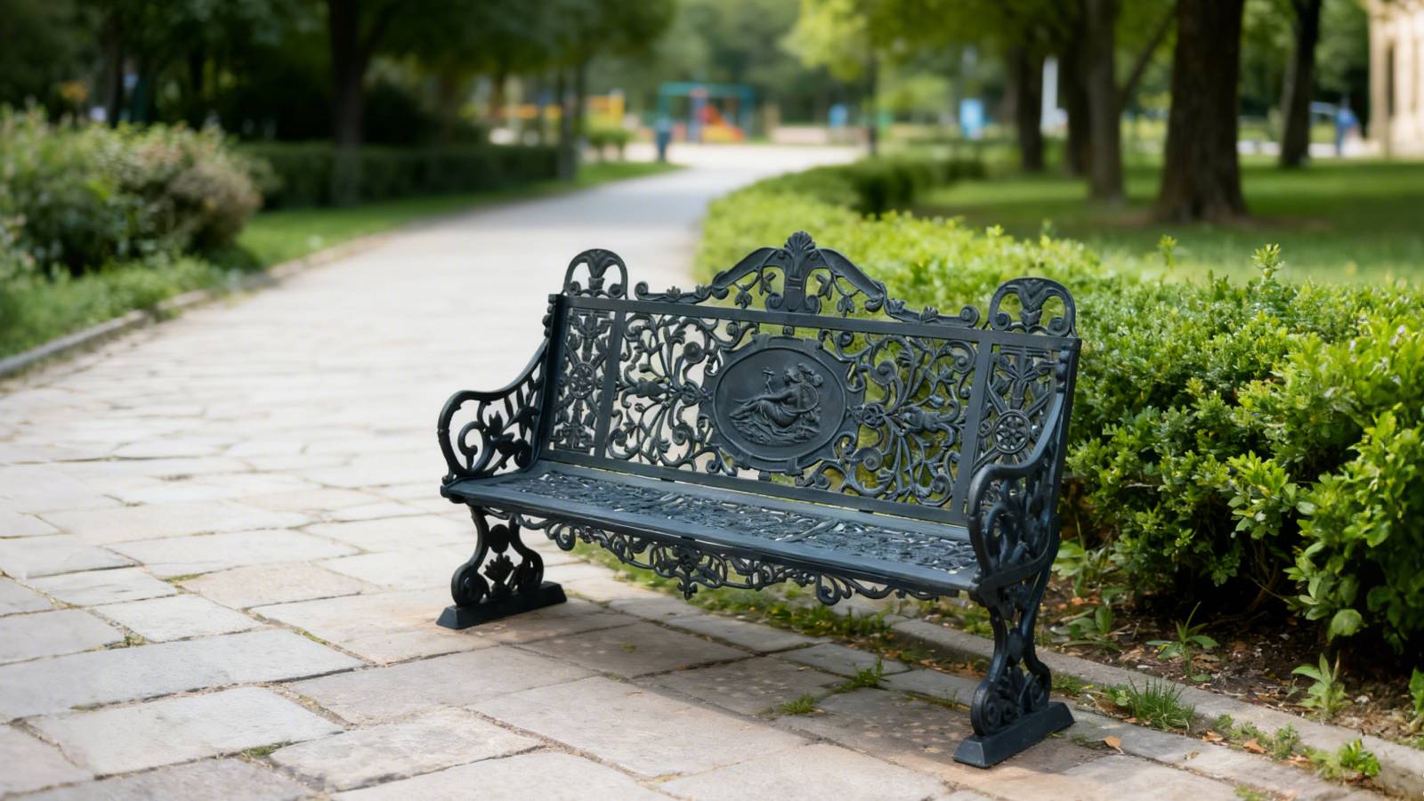 Antique Park Bench Legs for Modern Urban Green Spaces