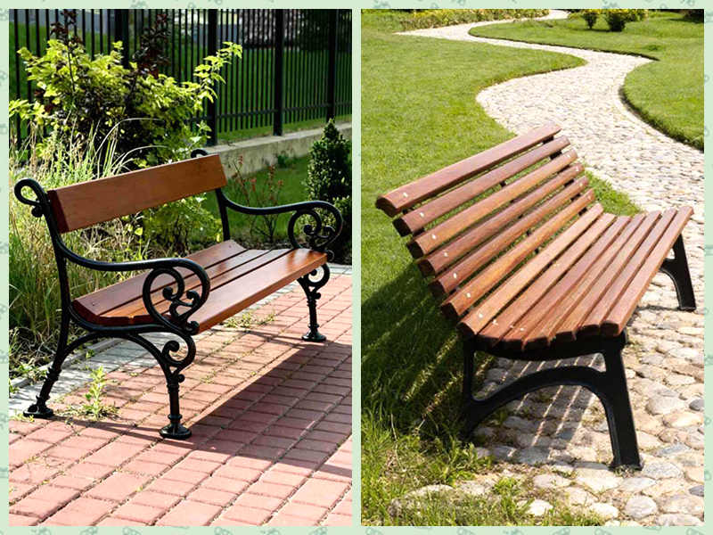 Bench Legs with Back Rest Raw Steel Pair – Durable Hengsheng Design