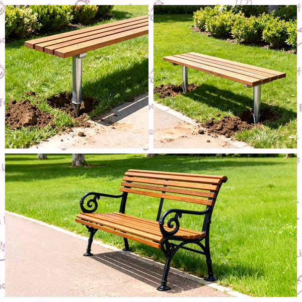 How to Install a Bench in Grass with Metal Bench Legs