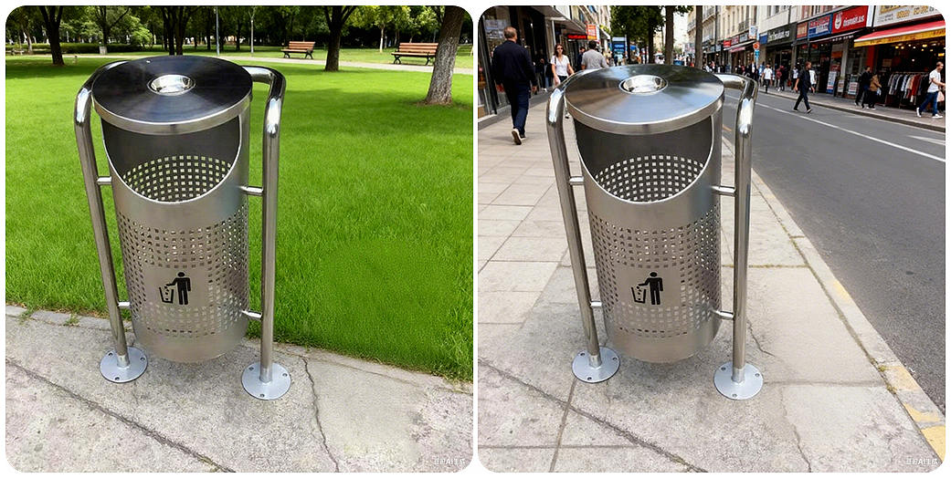 Stainless Steel Trash Cans Shine in Italian Piazzas