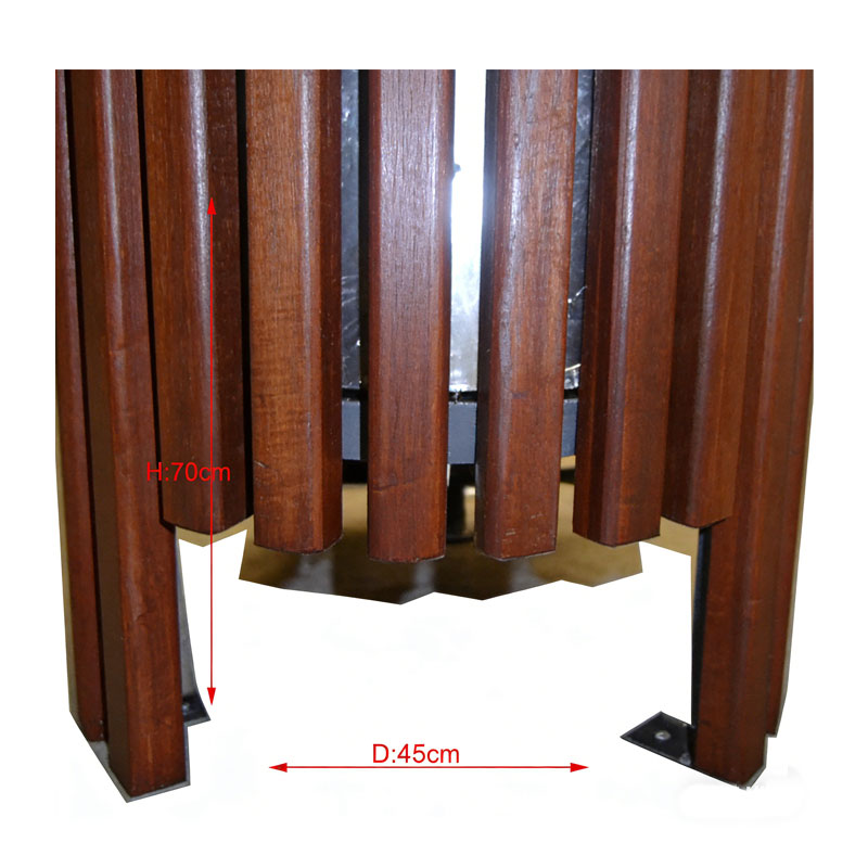 El Cubo de Basura Metálico Galvanizado HS-DS005: Arte Duradero para Espacios Públicos, Papelera metálica galvanizada