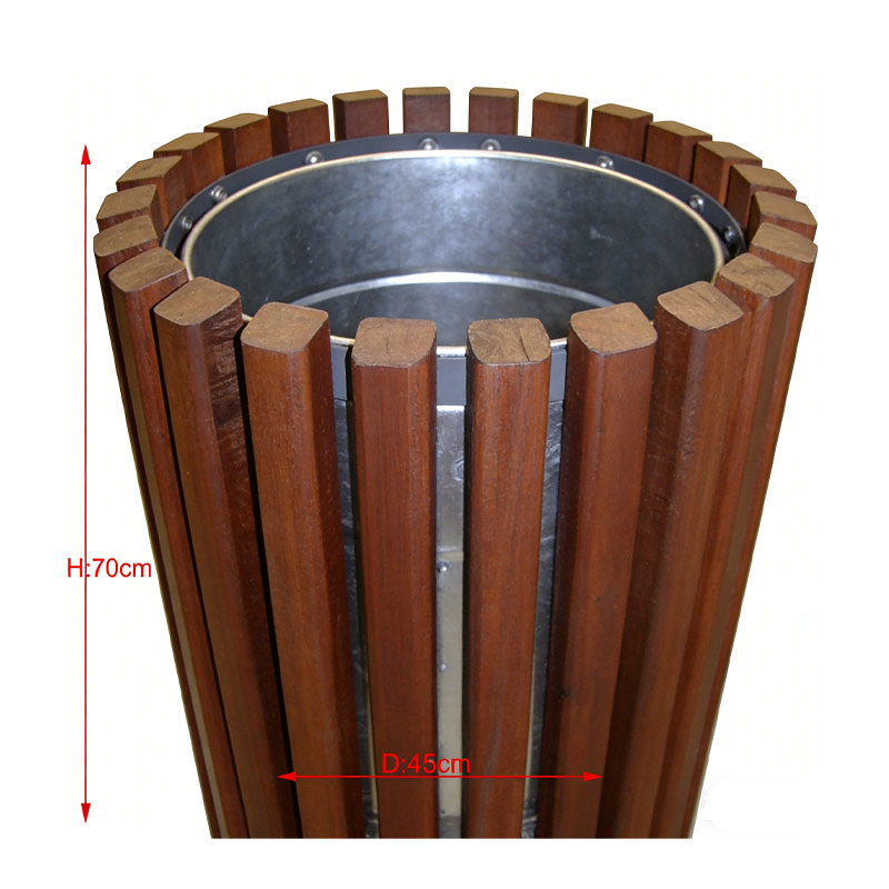 El Cubo de Basura Metálico Galvanizado HS-DS005: Arte Duradero para Espacios Públicos, Papelera metálica galvanizada