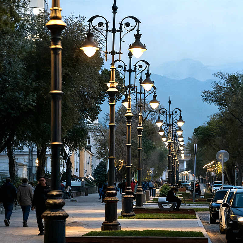 Vintage Outdoor Lighting Pole Case Study: Elevating Urban Elegance on City Walkways