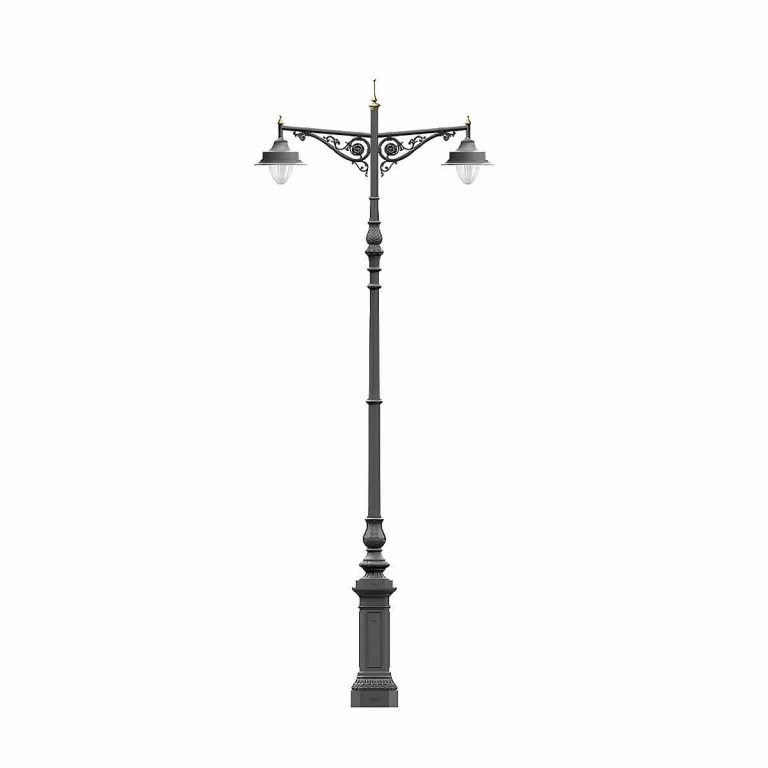 Hs L037 Victorian Lamp Post: Cast Aluminum Elegance For Timeless Streetscapes