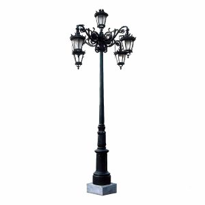 Victorian Solar Lamp Post Hs L042 – 4 Light Black Finish