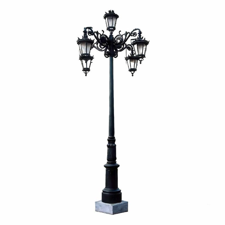 Victorian Solar Lamp Post Hs L042 – 4 Light Black Finish