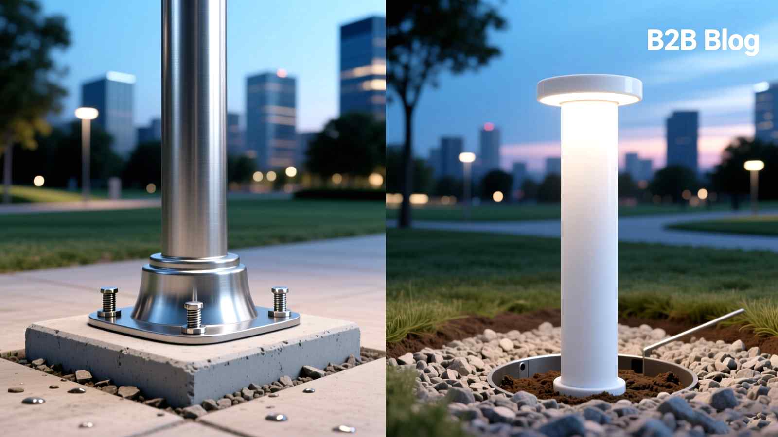 Mastering Lamp Post Bases: Flange vs. Direct Burial Installation