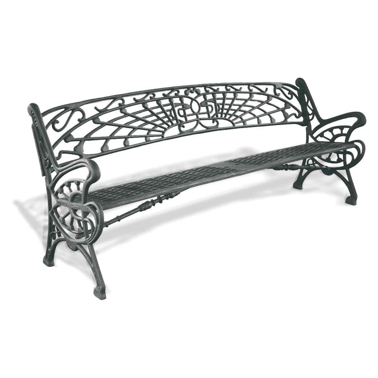 Art Nouveau Cast Iron Park Bench Hs B025: Timeless Durability For Municipal Landscapes