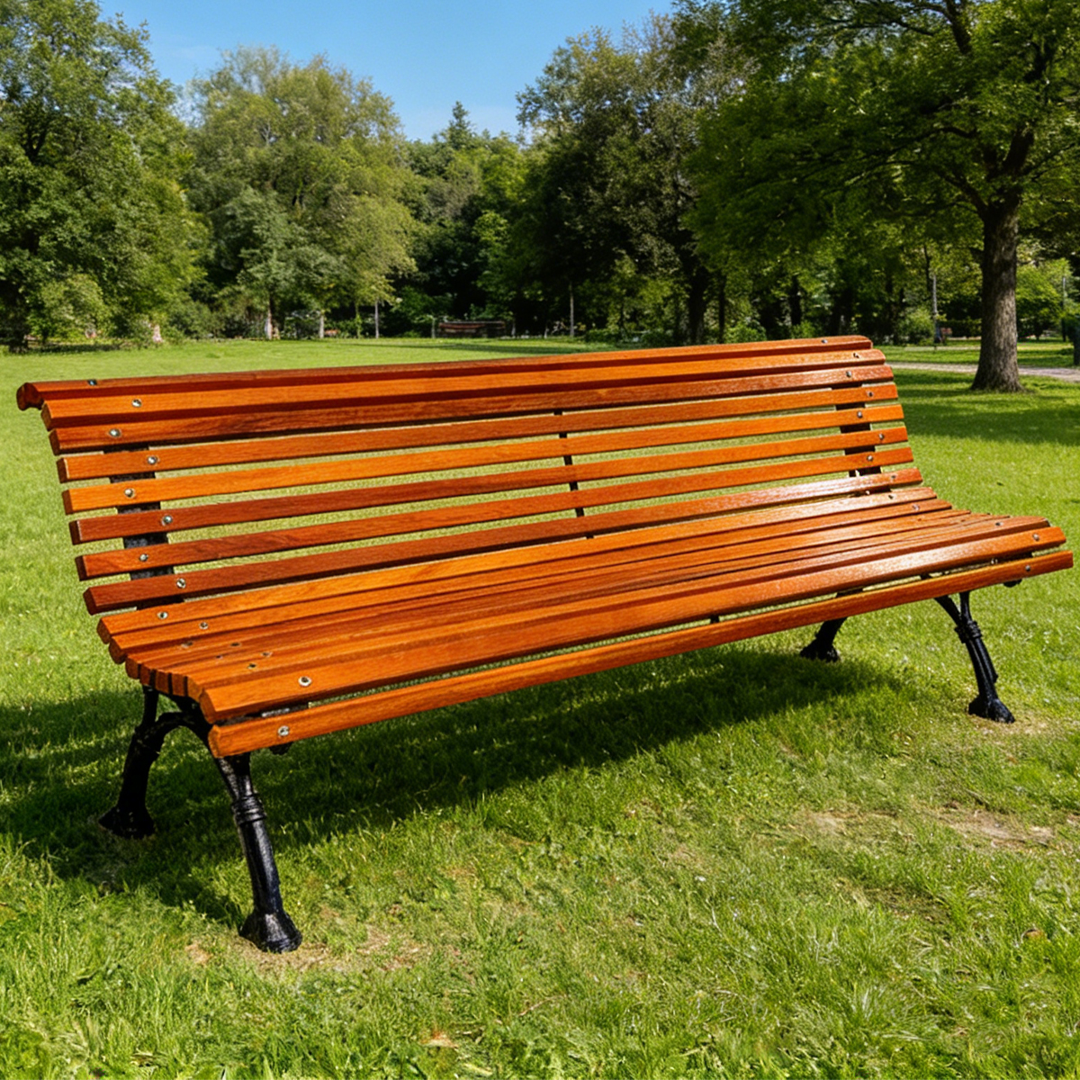 Durable Cast Iron Bench HS-B022 for Commercial Outdoor Spaces, Cast iron bench