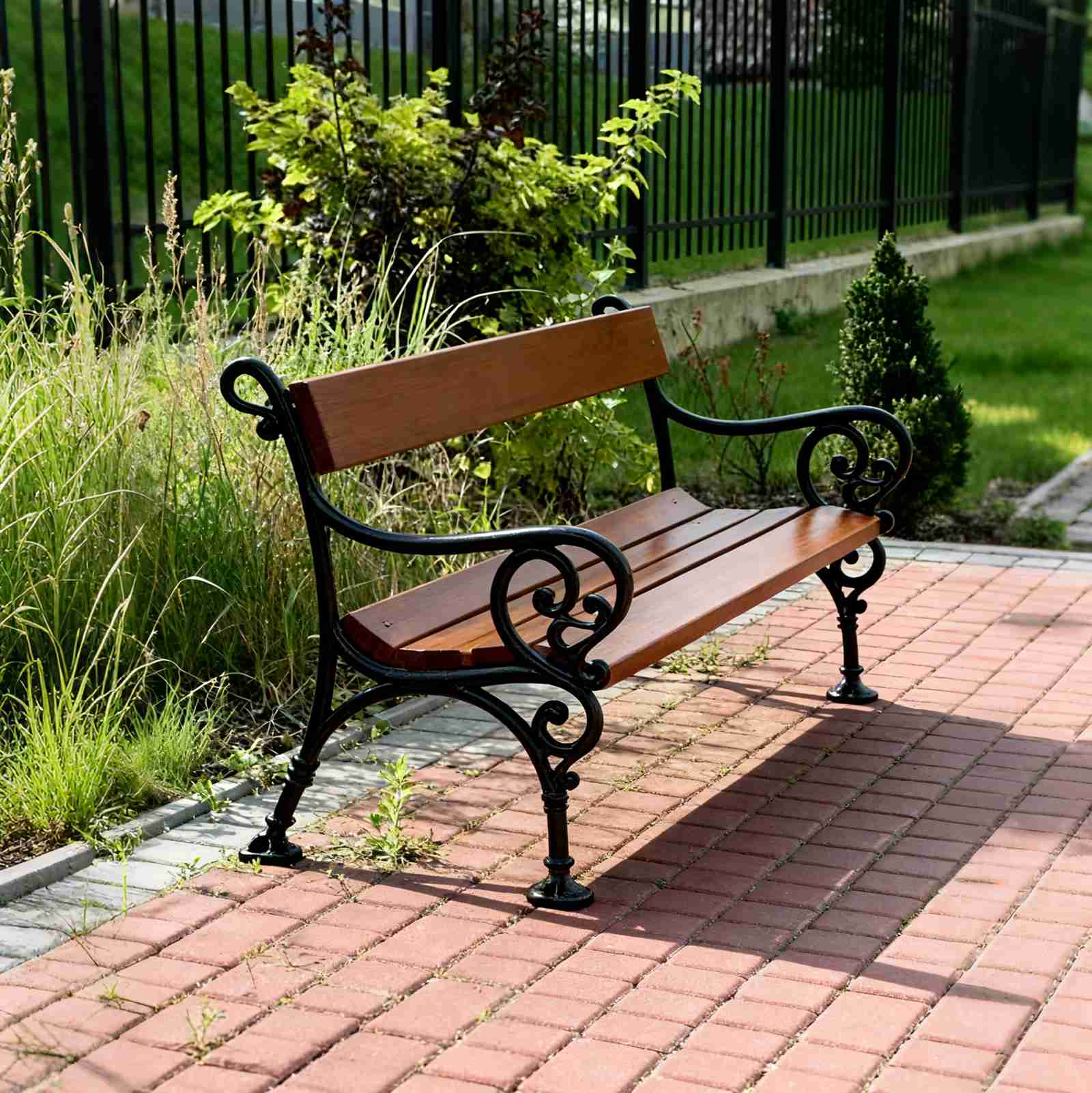 Vintage Cast Iron Bench Legs HS-B023 for Urban Landscapes, Vintage Cast Iron Bench Legs