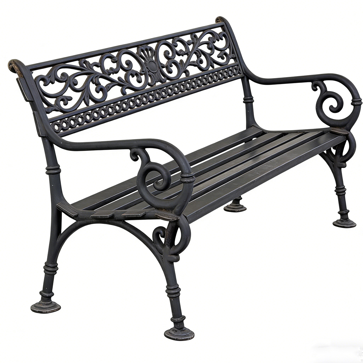 Vintage Cast Iron Bench Legs HS-B023 for Urban Landscapes, Vintage Cast Iron Bench Legs