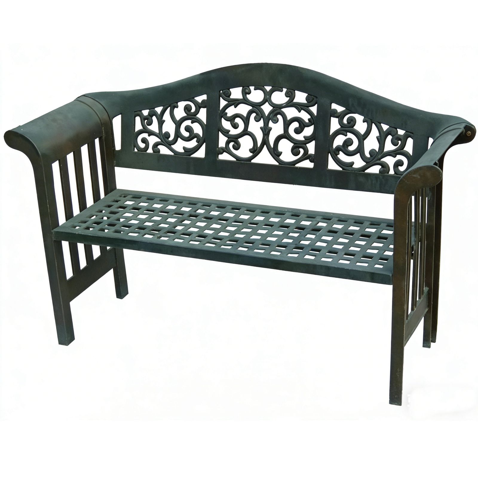 Cast Iron Garden Bench with Ornate Scrollwork HS-B028, Ornate Cast Iron Garden Bench