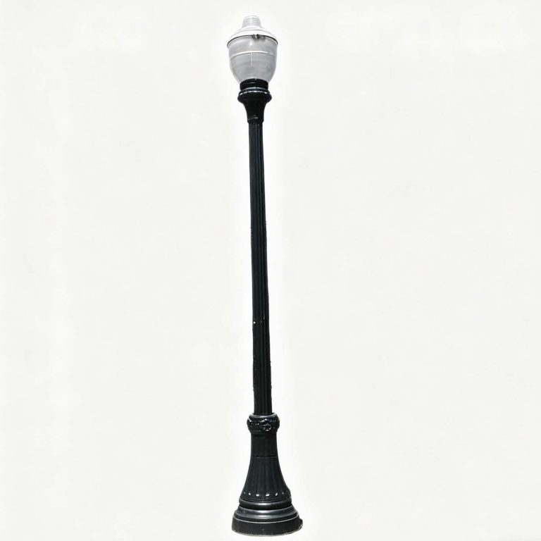 Decorative Cast Aluminum Light Pole | Single Arm Wind Resistant Street & Garden Pole – Hs L051
