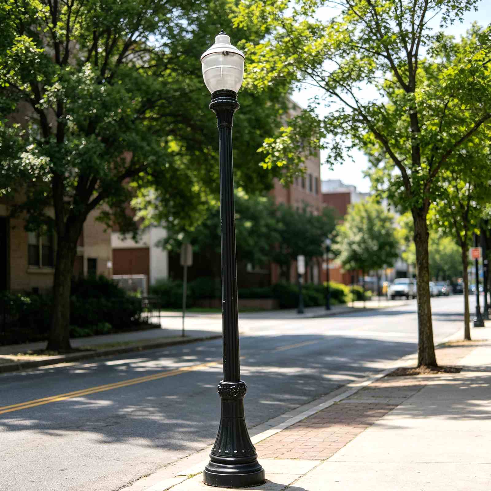 Decorative Cast Aluminum Light Pole | Single-Arm Wind-Resistant Street & Garden Pole – HS-L051, decorative cast aluminum light pole