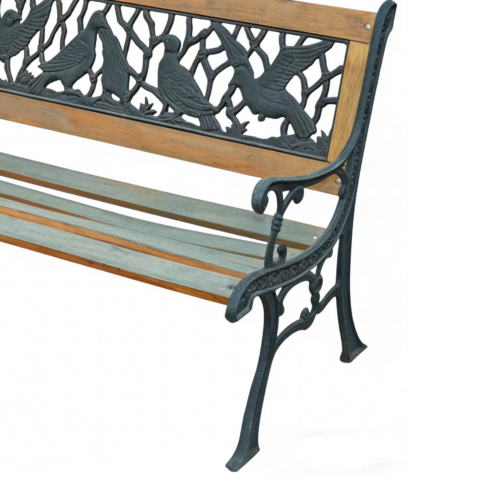 HS-B026 Cast Aluminum Park Bench | Ornamental & Weatherproof Garden Seat, Cast Aluminum Park Bench