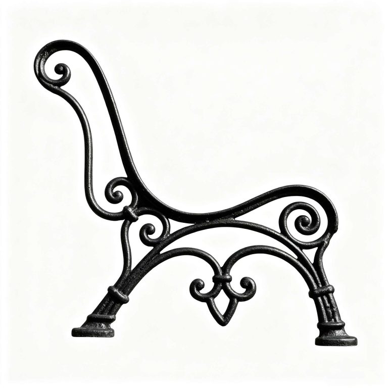 Ornate cast iron bench leg replacement part