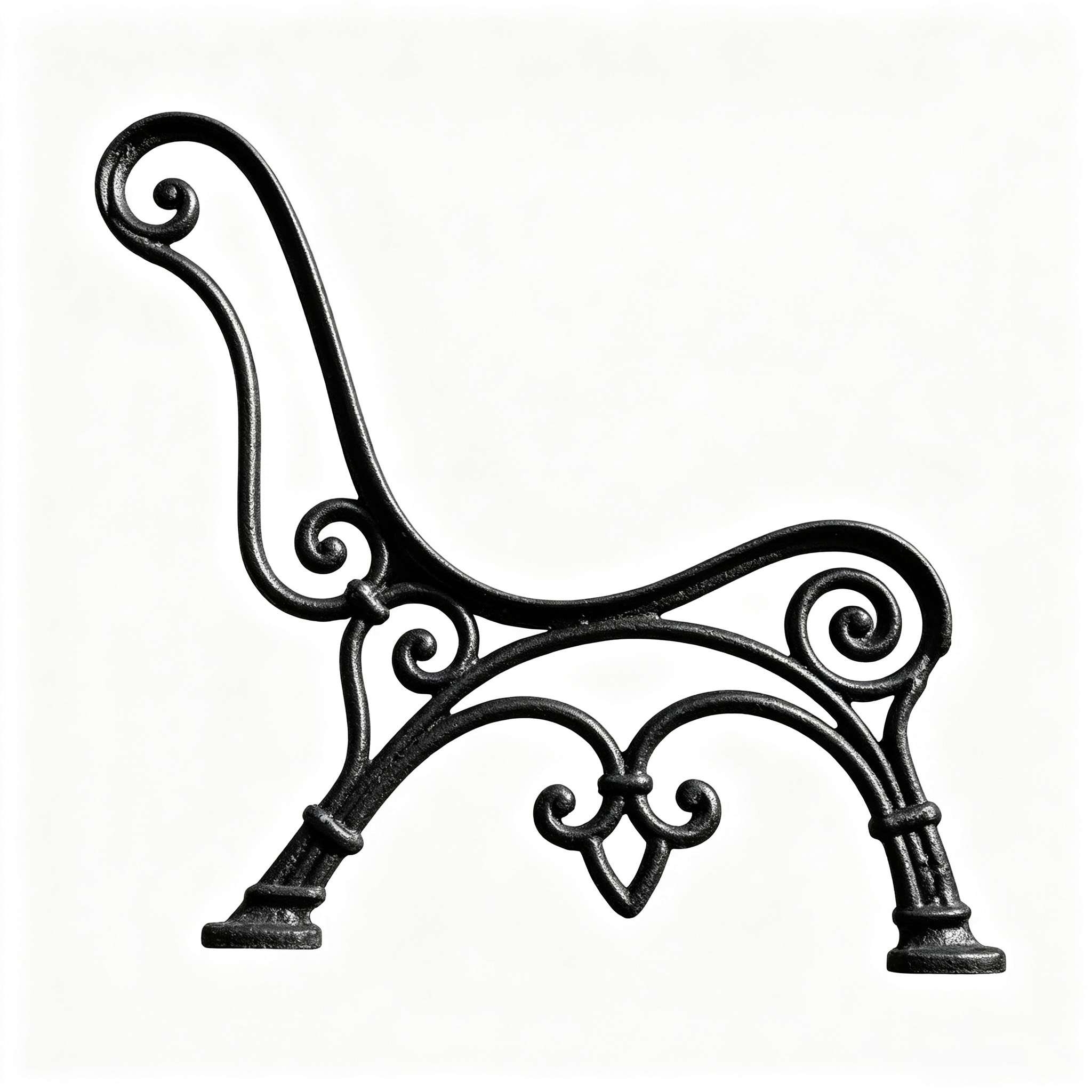 Ornate cast iron bench leg replacement part