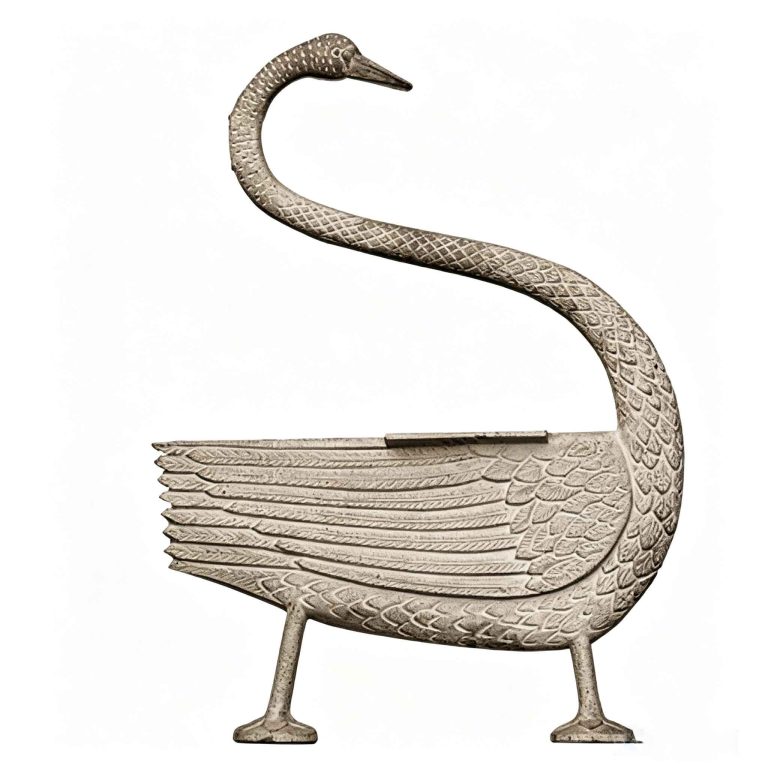 Cast iron swan‑shaped bench leg, municipal landscape casting part