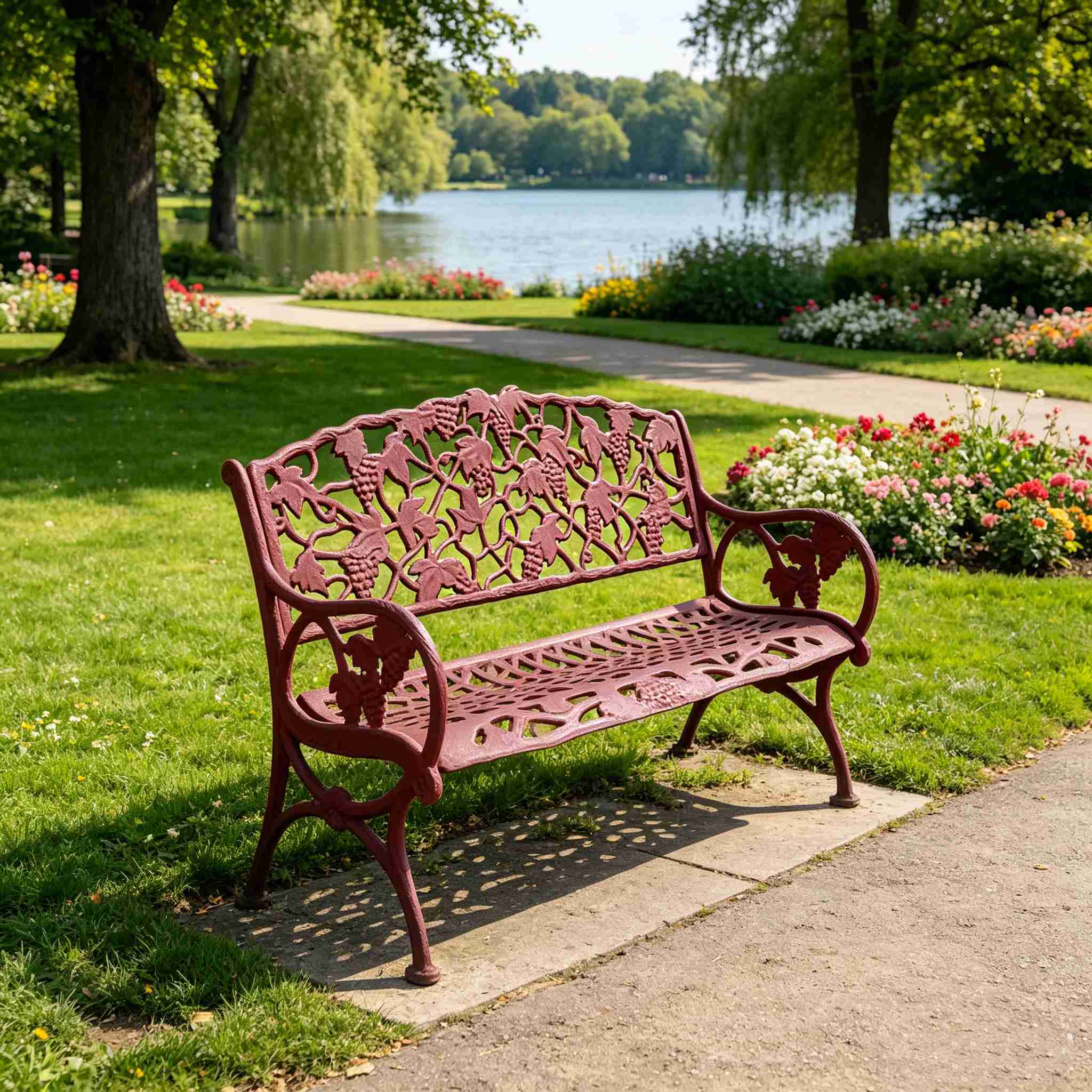 HS-B040 Cast Iron Bench – Vintage Garden Seat, cast iron bench