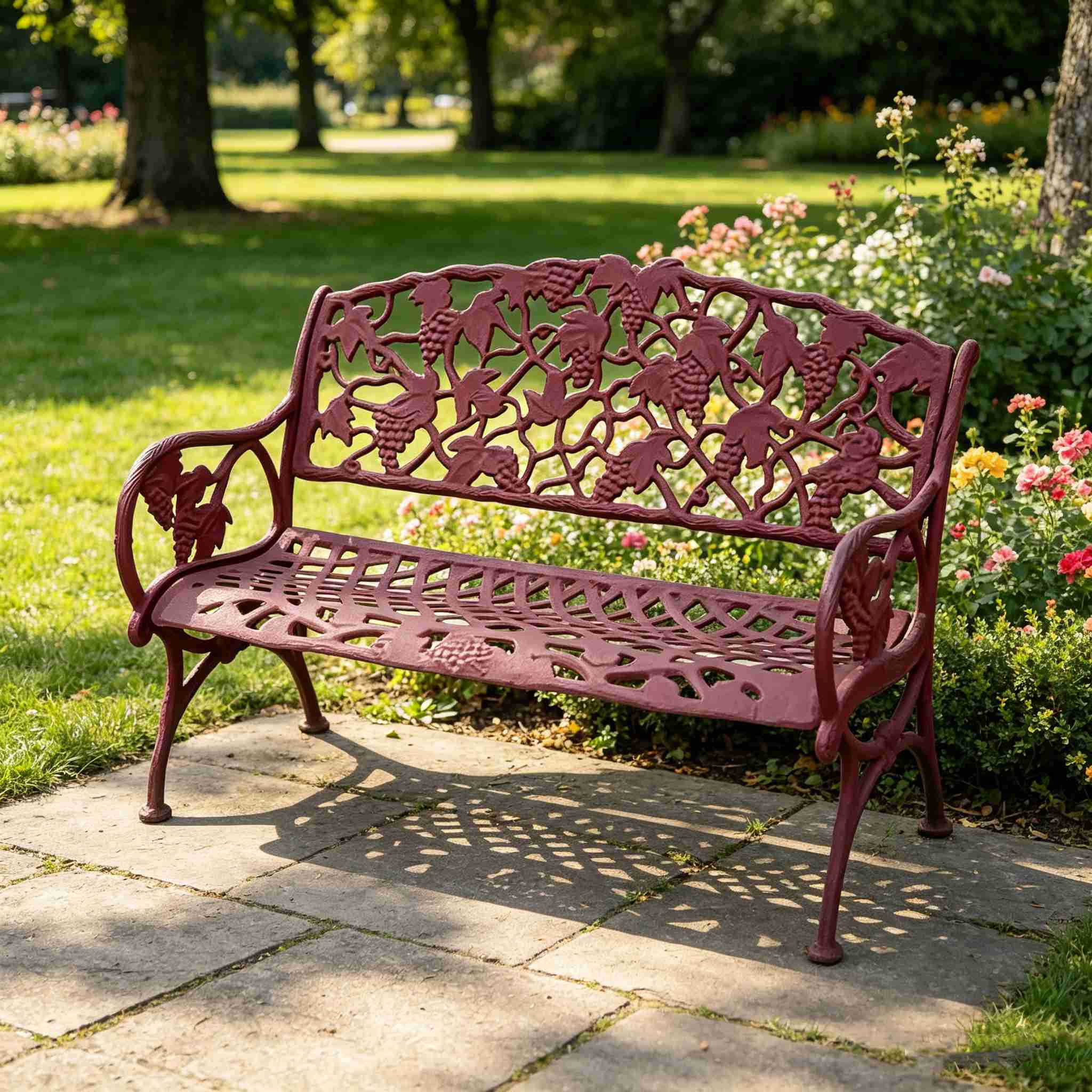 HS-B040 Cast Iron Bench – Vintage Garden Seat, cast iron bench