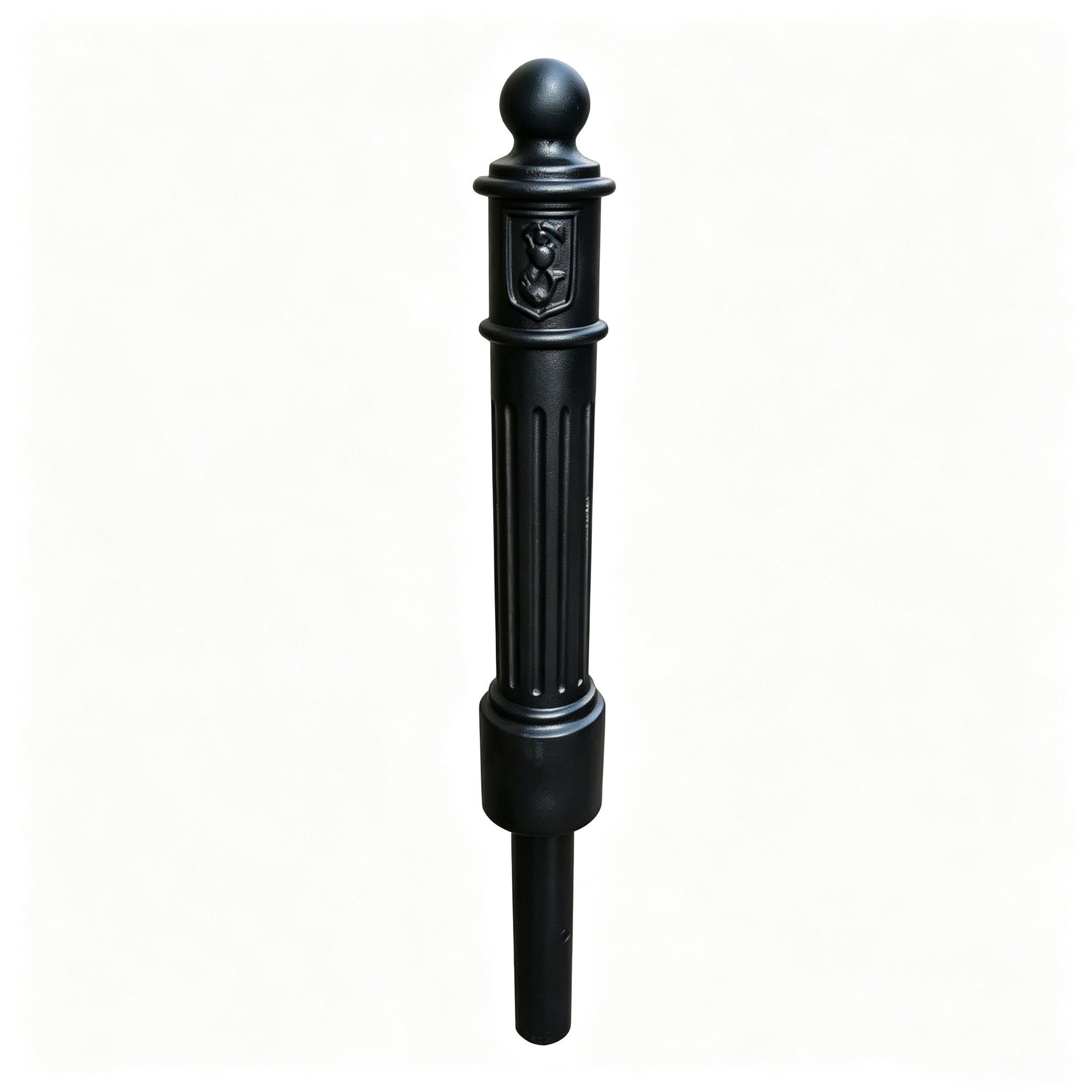 HS-CB031 slim cast iron traffic bollard, vertical decorative pillar, white background