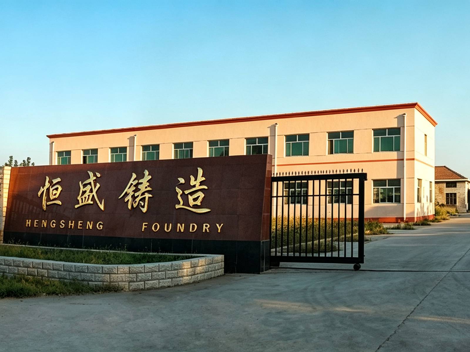 Front view of our 40,000㎡ municipal casting foundry facility in Botou City, China.