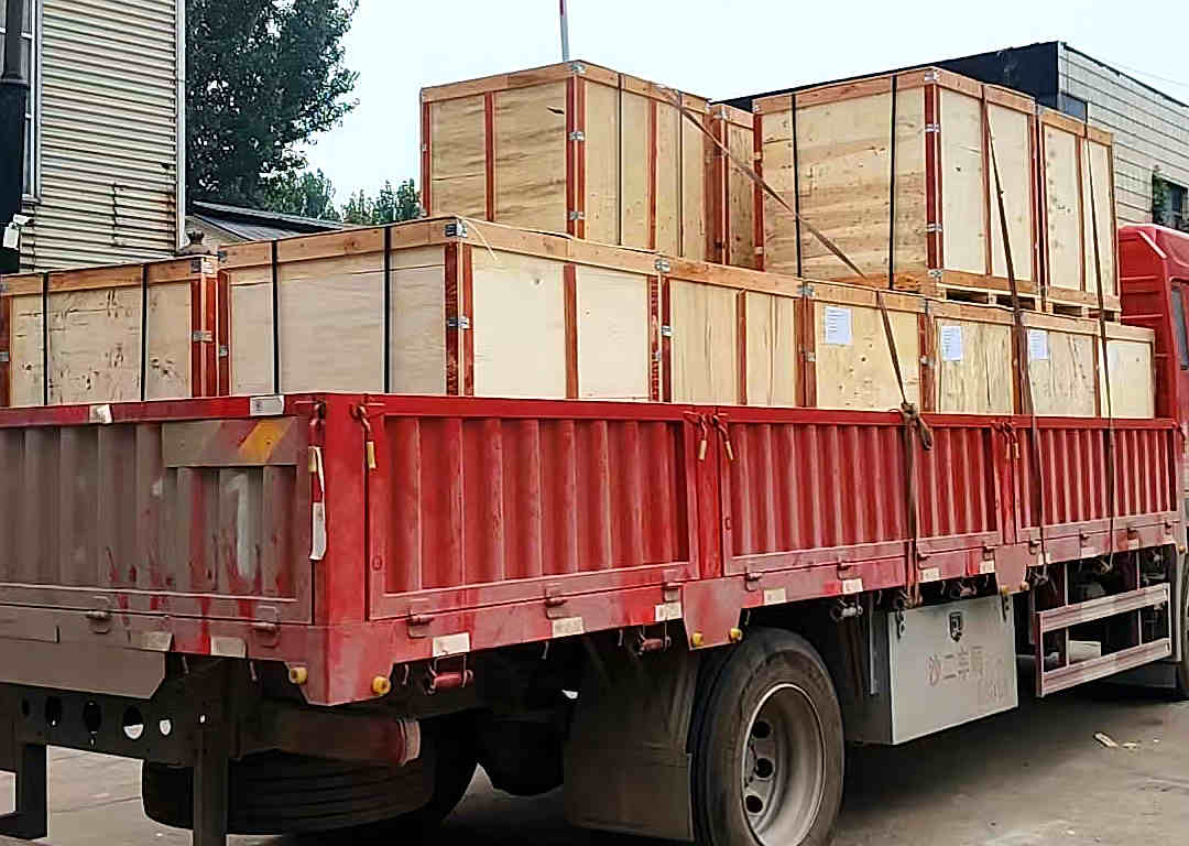 Factory shipment of lighting accessories departing for Spain via LCL service.