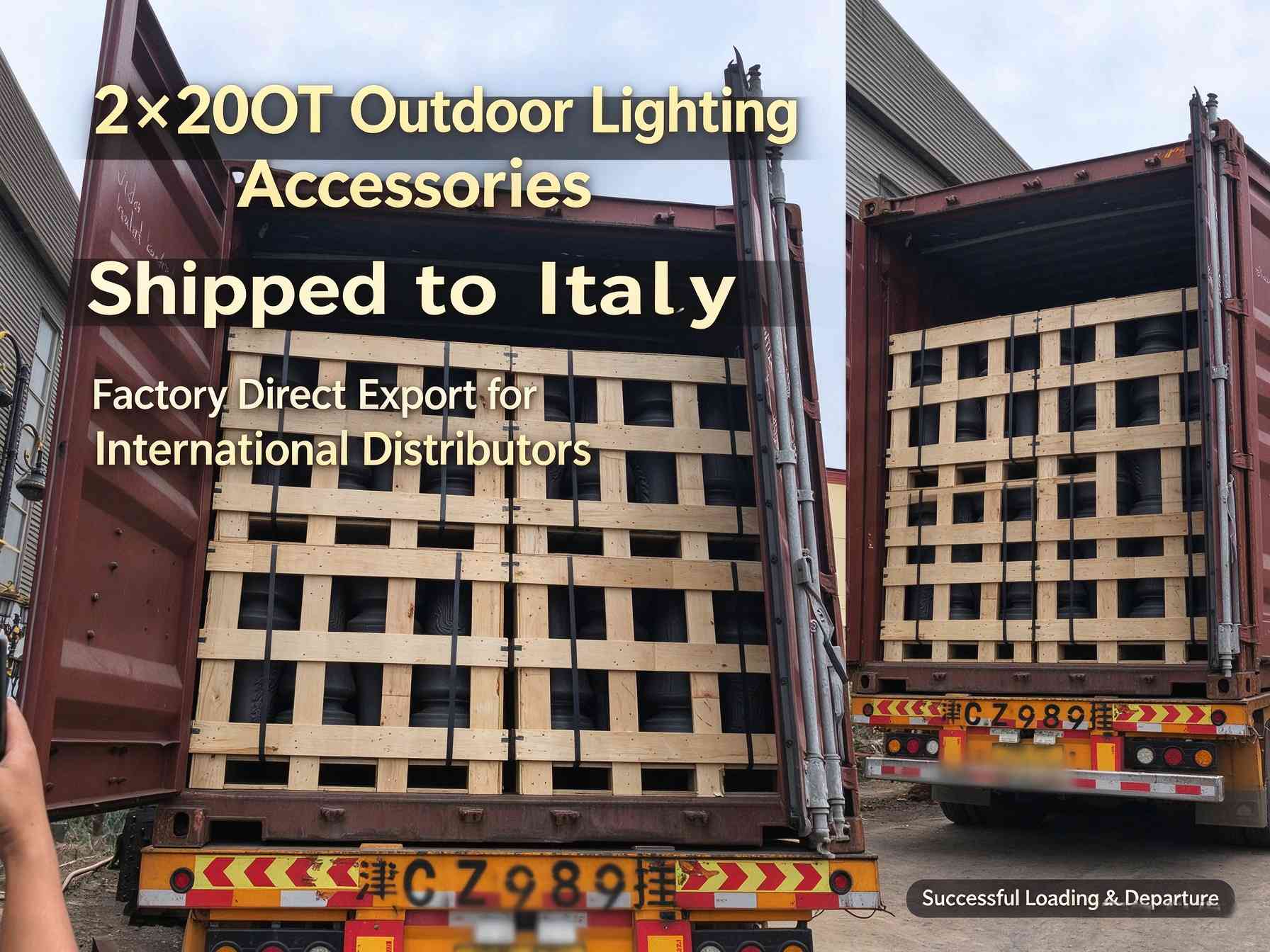 Cast Aluminum Lamp Posts Shipped To Italy